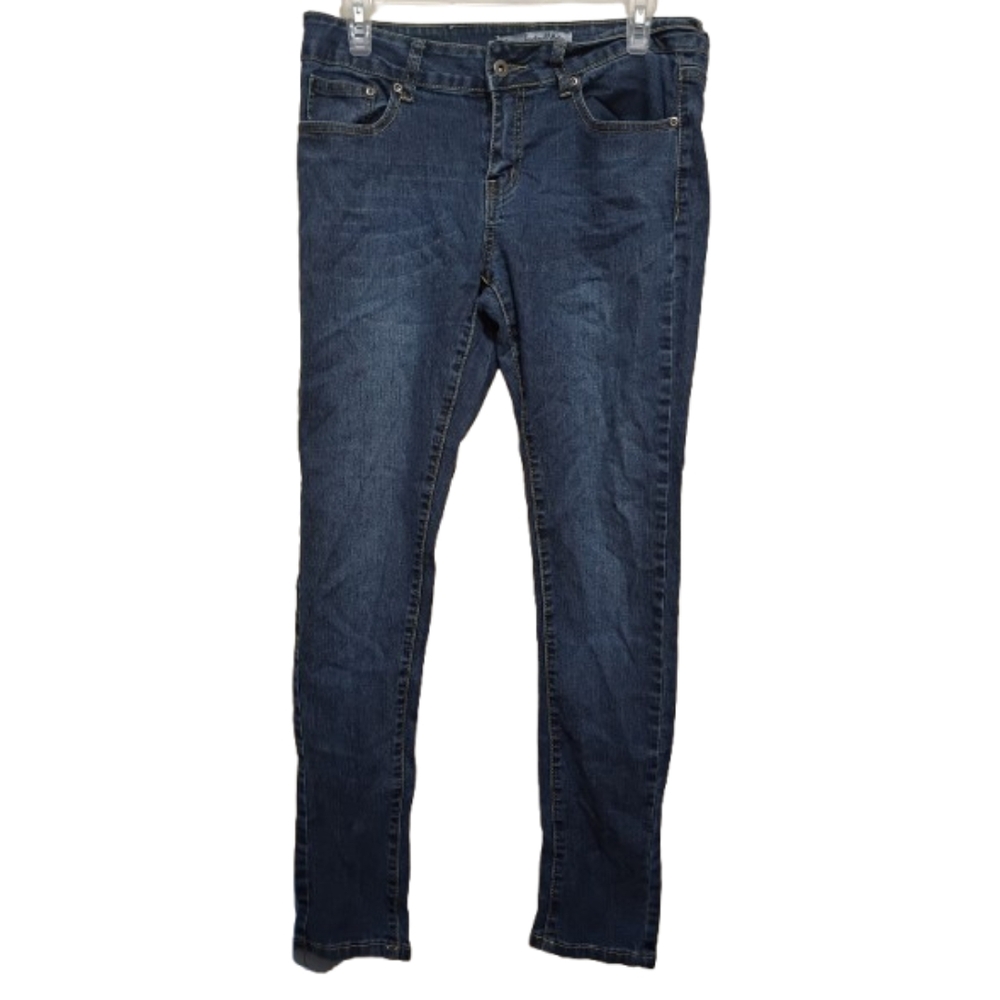 Women's Size 13 Sensational Collection Blue Skinny Jeans With Mid-Rise Waist